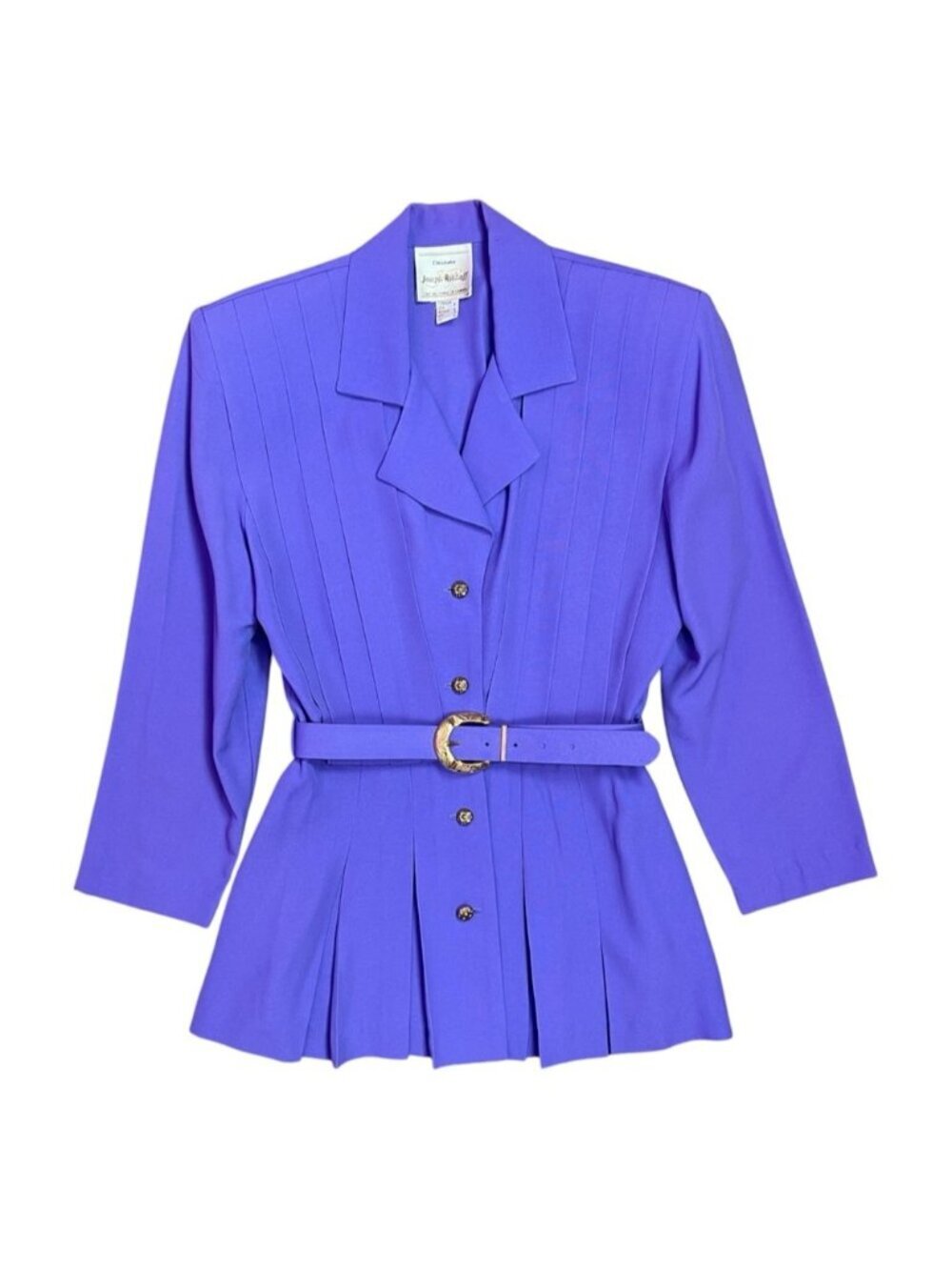 Joseph Ribkoff Vintage Belted Blazer Purple Pleated Jacket Women’s US 8